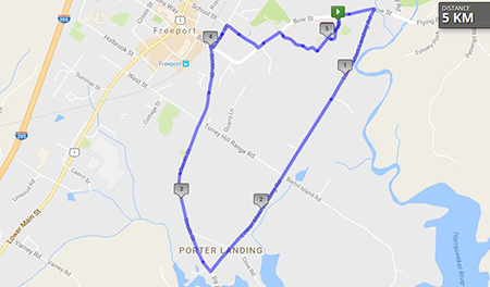 Cabin Fever 5K Course Map